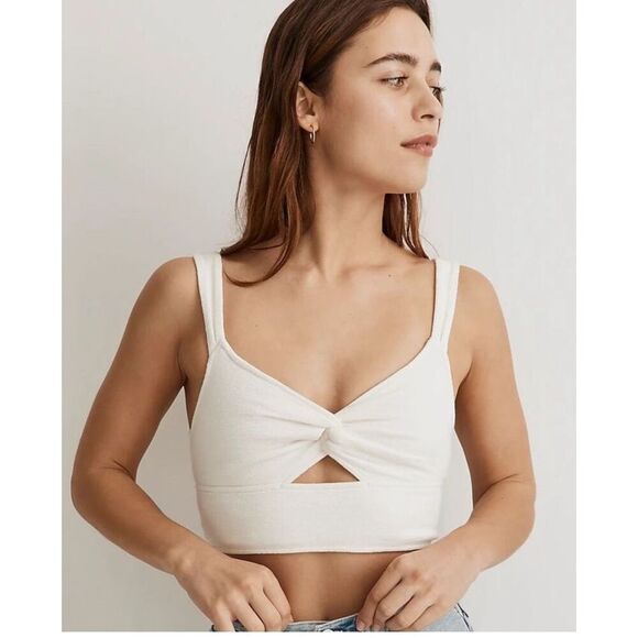 NWOT Madewell Cutout Knot Front Tank Top Lighthouse, Small $50 E15 - Picture 3 of 9